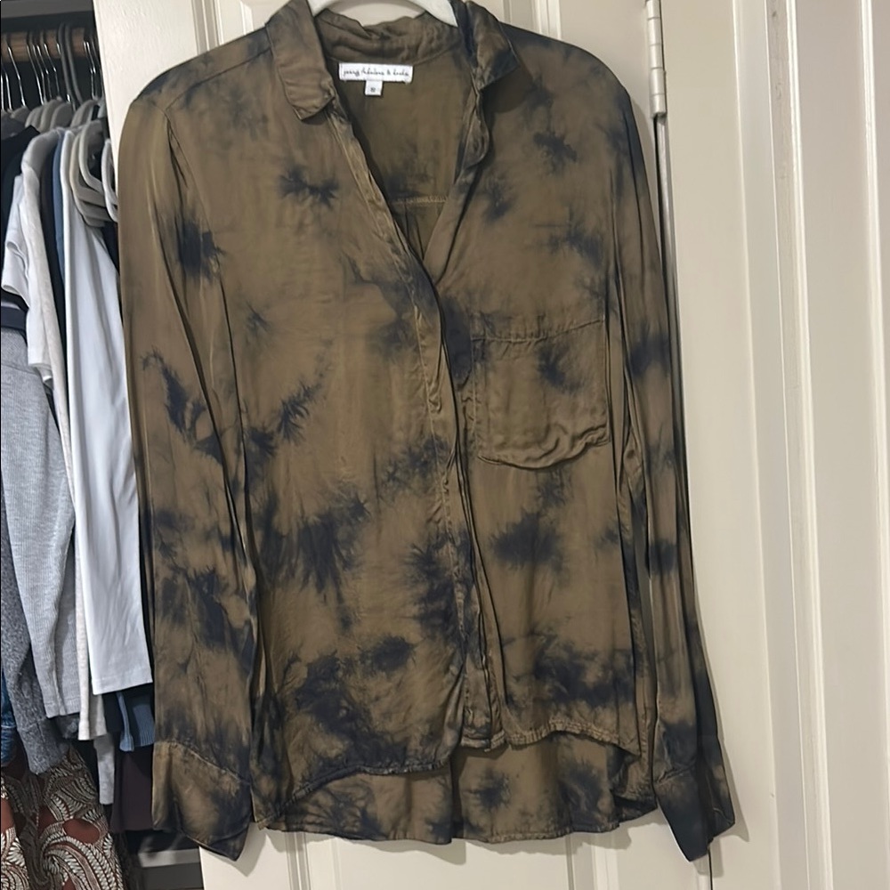 Women's Tie-Dye Top - Brown and Black